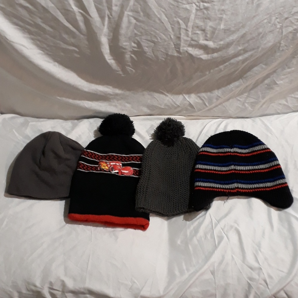 Lot Of Four Childrens Kids Boys Winter Hats